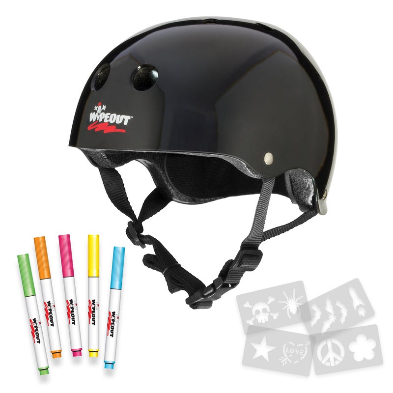 Wipeout Dry Erase Kids Helmet â€“ Ideal for Bike, Skate, Scooter, in-Line Skating and Rollerblading - Image 1